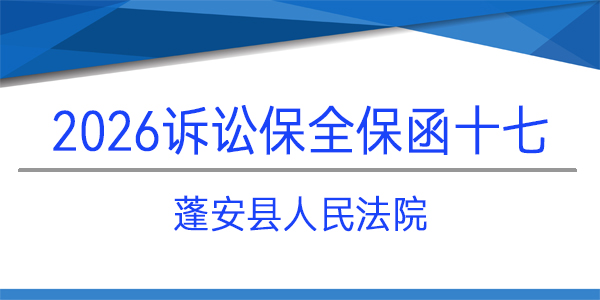 蓬安縣人民法院,訴訟保全,財產保全